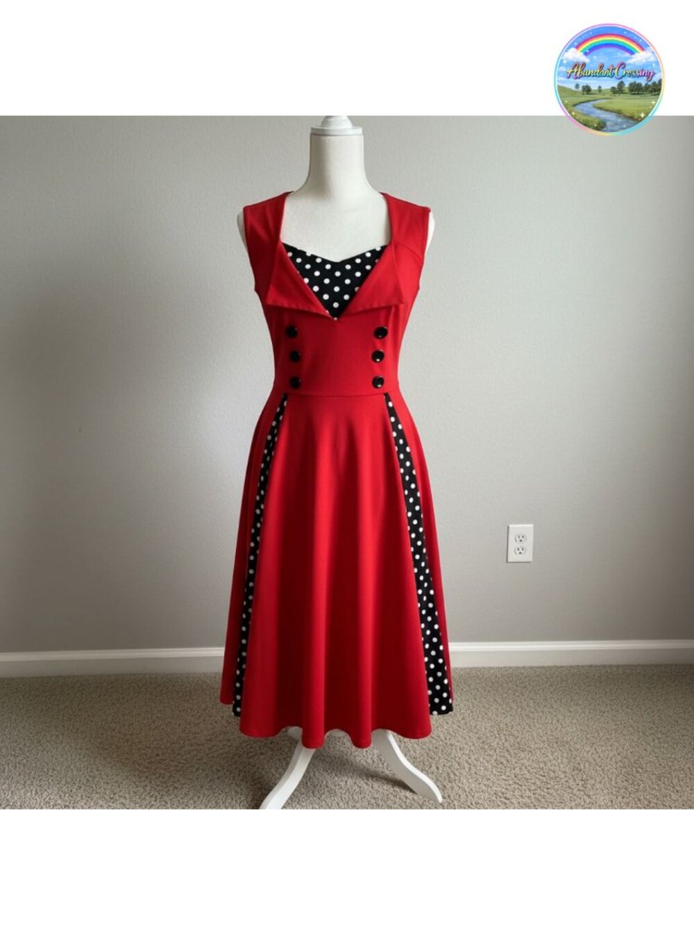 Women Vintage 1950s Rockabilly Halter Swing Dress Retro Cocktail Party A-Line